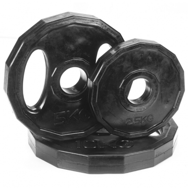 Bremshey Olympische halterschijf 15 kg rubber overtrokken, met handgrepen Ø 50 mm zwart (08BRSCL276)